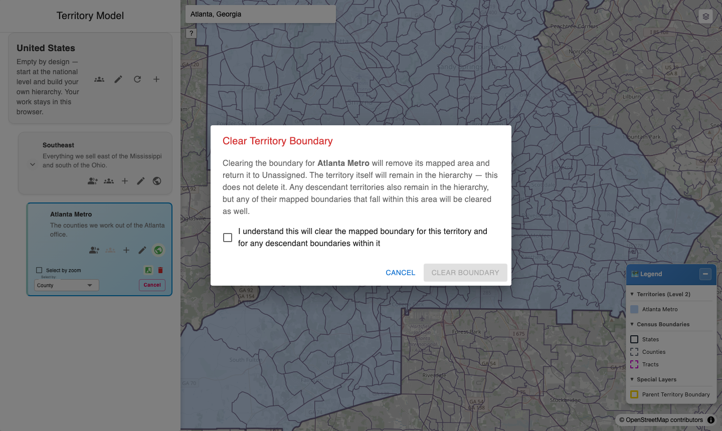 The clear-boundary confirmation