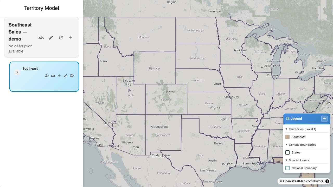 A working map at the national view